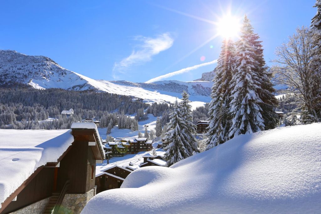 Snowy view on the resort of Valmorel