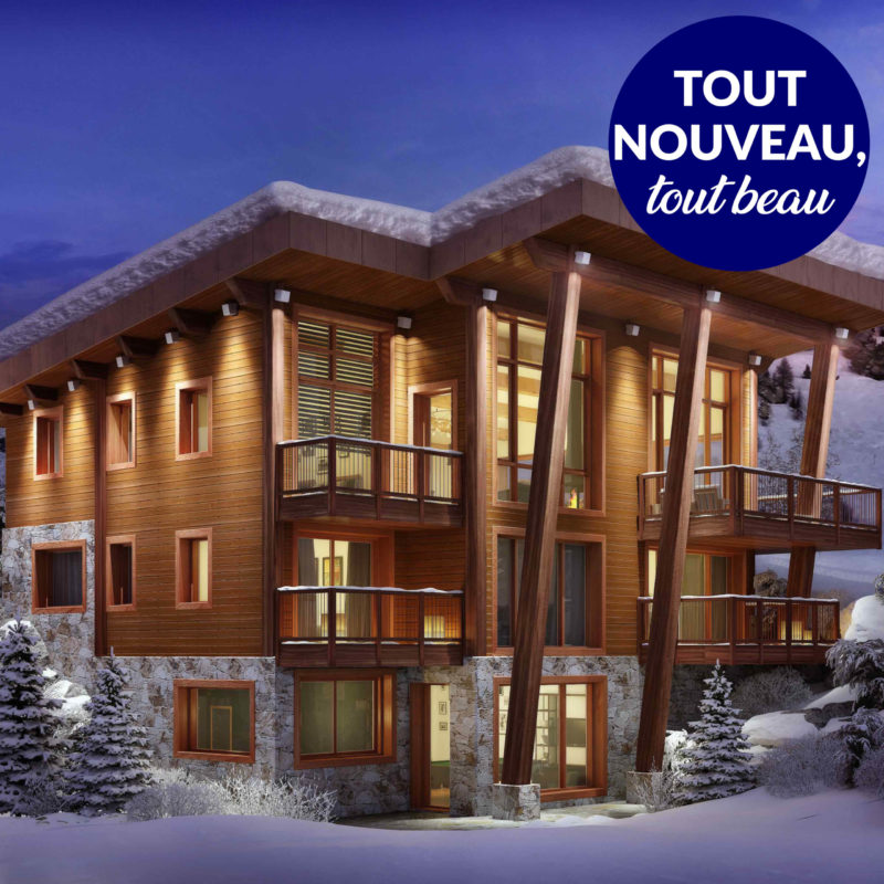 Chalets Mille 8 Location Arc 1800 facade nuit