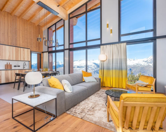 Salon - residence Les Cristaux - location appartement les arcs